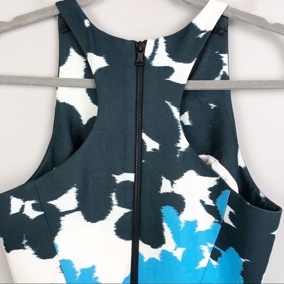 MILLY | Abstract Watercolor Floral Fit & Flare Dress Women’s Size 4 - Picture 7 of 11